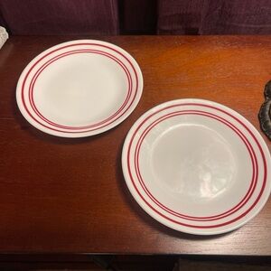 Corelle Red and White Dinner Plate Set